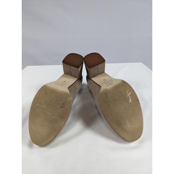 French Sole FSNY FS/NY Pumps Heels Beige Tan Taupe Suede 8.5 B Block Heel Spain - Picture 3 of 5